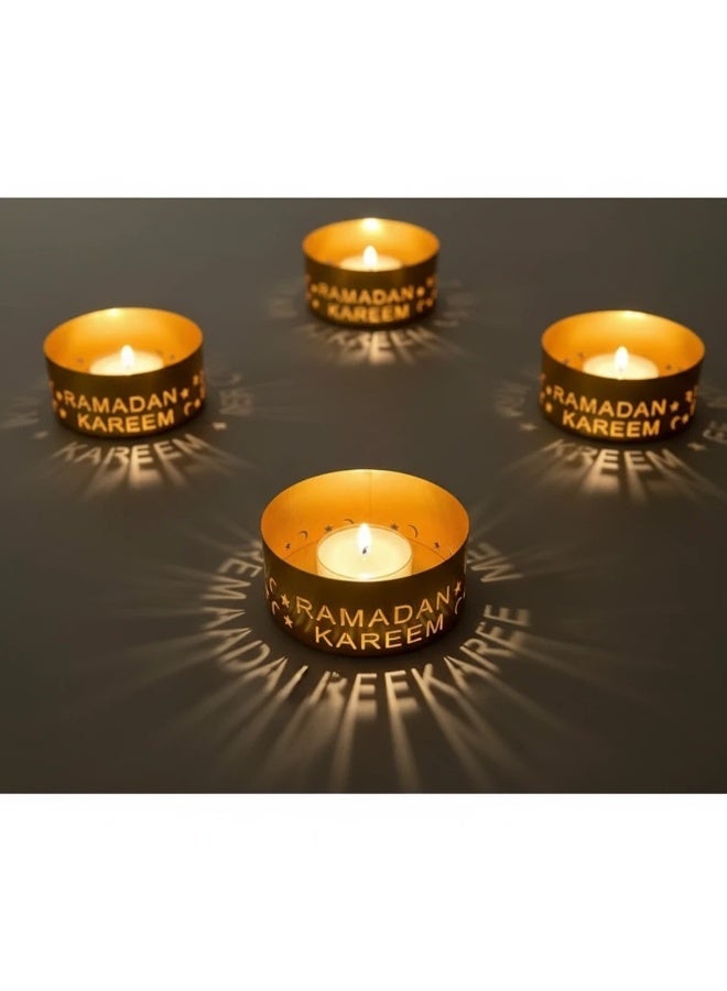 Y&D 4-Pack Ramadan Kareem Projection Candle Holders, Festive Home & Holiday Decorations for Ramadan Festival Ambience & Daily Home Ornaments - Image 5